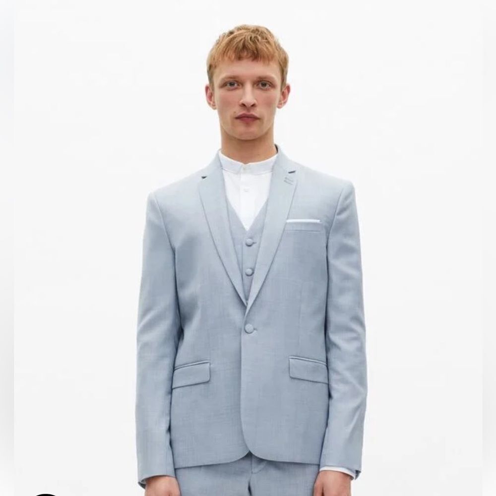 $695 The Kooples BLUE SLIM FIT WOOL SUIT JACKET BLAZER NWT